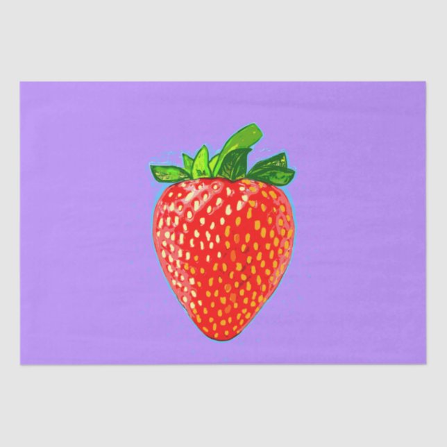 Juicy Strawberry im Pop Art Style Seidenpapier (Vorderseite)