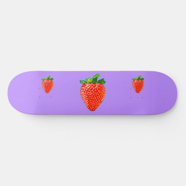 Juicy Strawberry im Pop Art Style Skateboard (Horizontal)