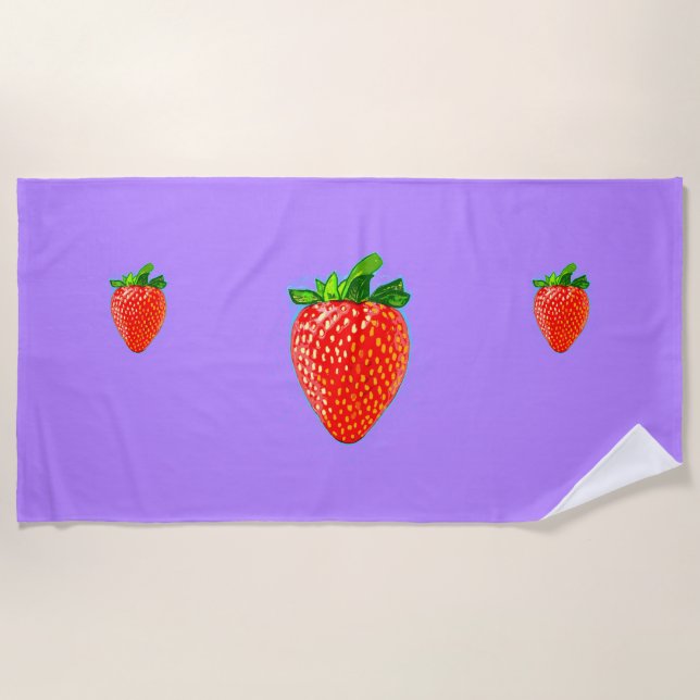 Juicy Strawberry im Pop Art Style Strandtuch (Vorderseite)