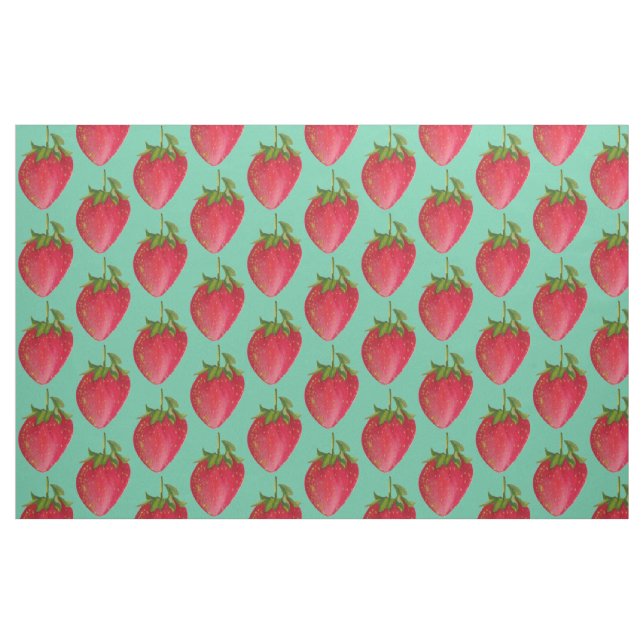 Juicy Strawberry muster Aquarellfrucht Pop Art Stoff (Fat Quarter (45,7 x 55,9 cm))