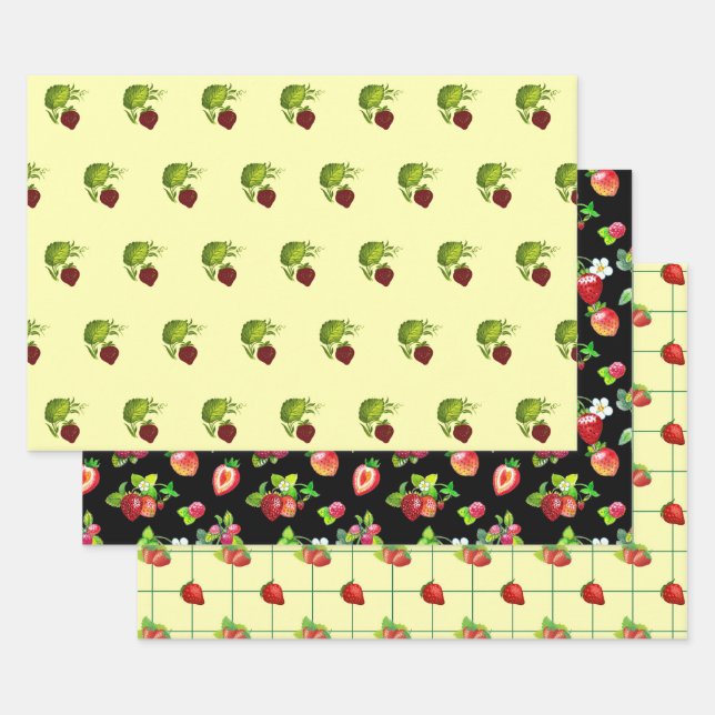 JUICY STRAWBERRY SET GESCHENKPAPIER SET (Set)