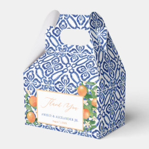 Juicy Watercolor Citrus Orange Vintag Blue White Geschenkschachtel