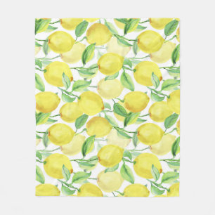 Juicy Watercolor: Lebendige Lemon-Malerei Fleecedecke
