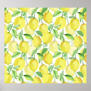 Juicy Watercolor: Lebendige Lemon-Malerei Poster