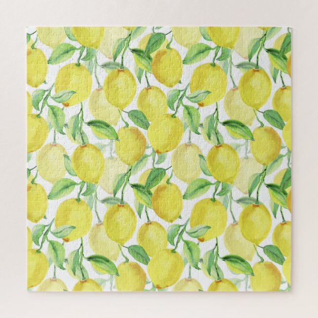 Juicy Watercolor: Lebendige Lemon-Malerei Puzzle (Vertikal)