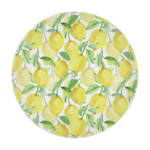 Juicy Watercolor: Lebendige Lemon-Malerei Schneidebrett
