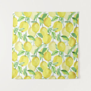 Juicy Watercolor: Lebendige Lemon-Malerei Wandteppich