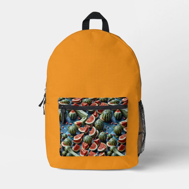 Juicy Watermelon Design 2 Bedruckter Rucksack (Vorderseite)