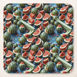 Juicy Watermelon Design 2 Rechteckiger Pappuntersetzer
