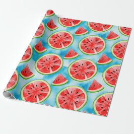 Juicy WATERMELON Muster in Aquarellmuster Geschenkpapier