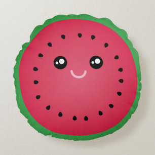 Juicy Watermelon Slice Niedlich Kawaii Feinschmeck Rundes Kissen