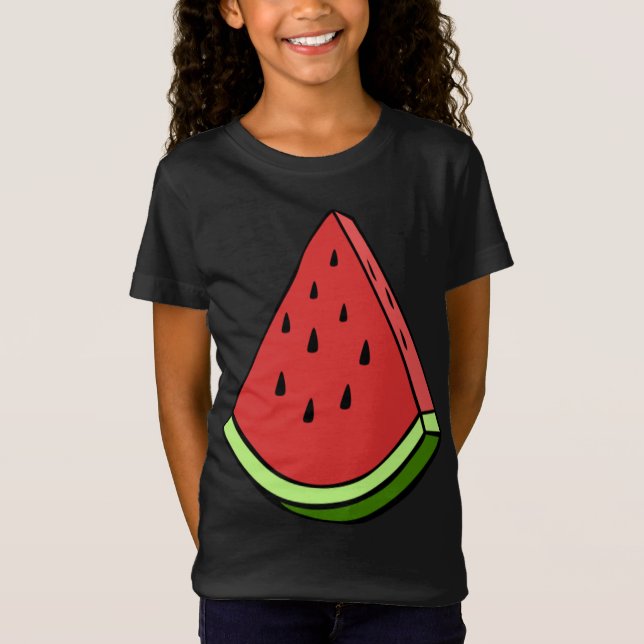 Juicy Watermelon Slice Wedge Fruit Graphic Hallowe T-Shirt (Vorderseite)