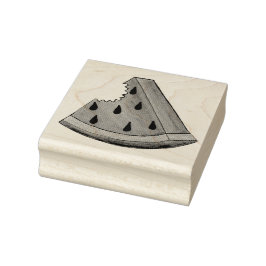 Juicy Watermelon Wedge Slice Green Rind Seed Fruch Gummistempel