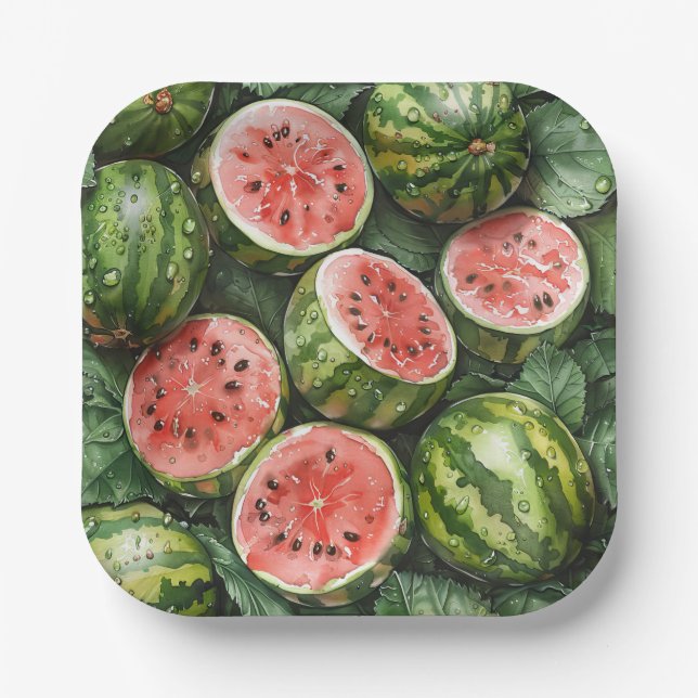 Juicy Watermelons Paper Tellers Pappteller (Vorderseite)