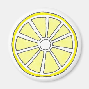 Juicy Yellow Lemon Citrus Frucht Slice Magnet