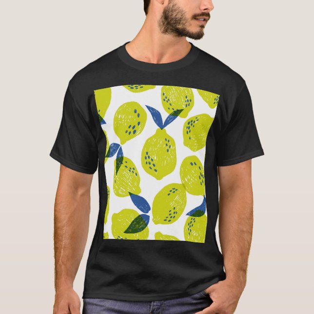 Juicy Zitronen: Vintag nahtlos. T-Shirt (Vorderseite)