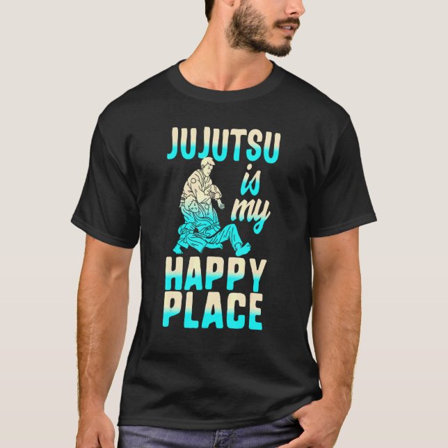 Jujutsu ist mein glücklichster Ort Jiu Jitsu Bjj M T-Shirt (Vorderseite)
