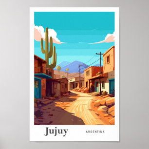 Jujuy Argentina Travel Vintag Illustration Poster