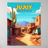 Jujuy Argentina vintage Reise-Illustration