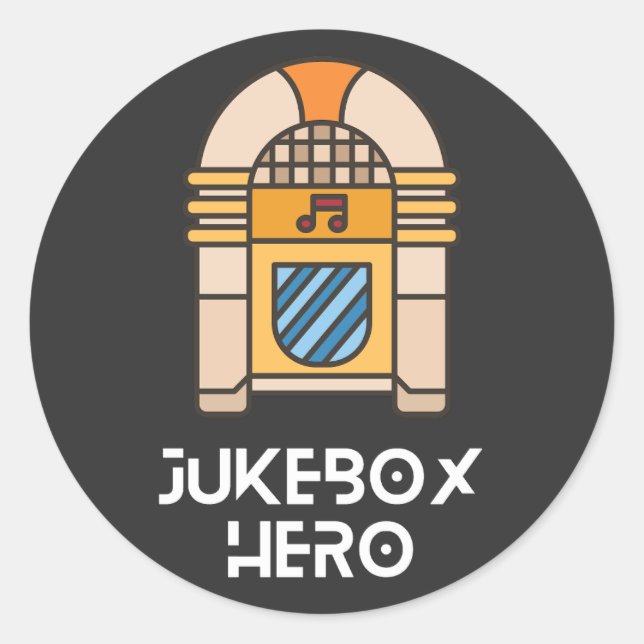Jukebox-Held Runder Aufkleber (Vorderseite)