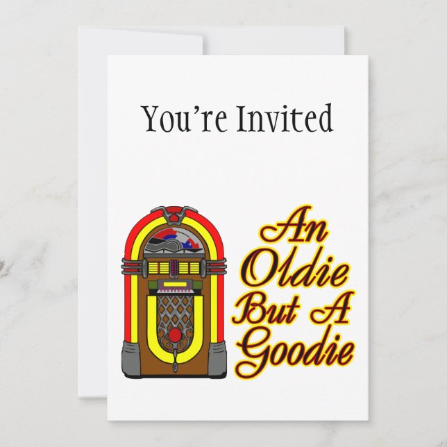 Jukebox ist ein Oldie, aber ein Goodie Einladung (Vorderseite)