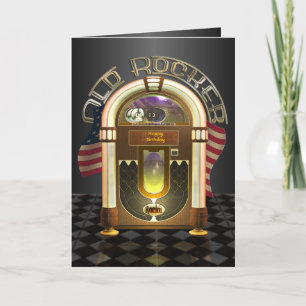 Jukebox Old Rocker Personalisierbare Grußkarte Karte