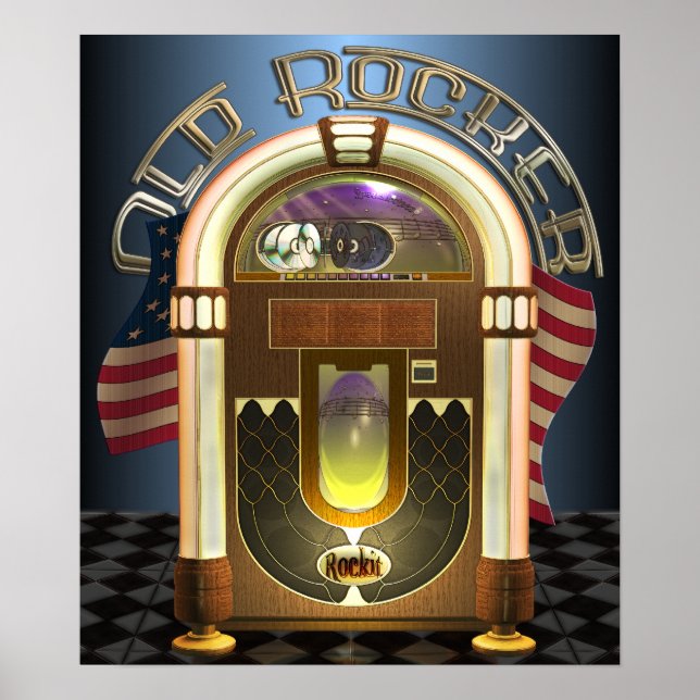 Jukebox Old Rocker Poster (Vorne)