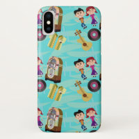 Jukebox Party Kids Niedlich Cartoon Character Patt