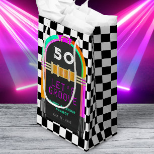 Jukebox Retro Checkerboard 50. Geburtstagsparty Kleine Geschenktüte