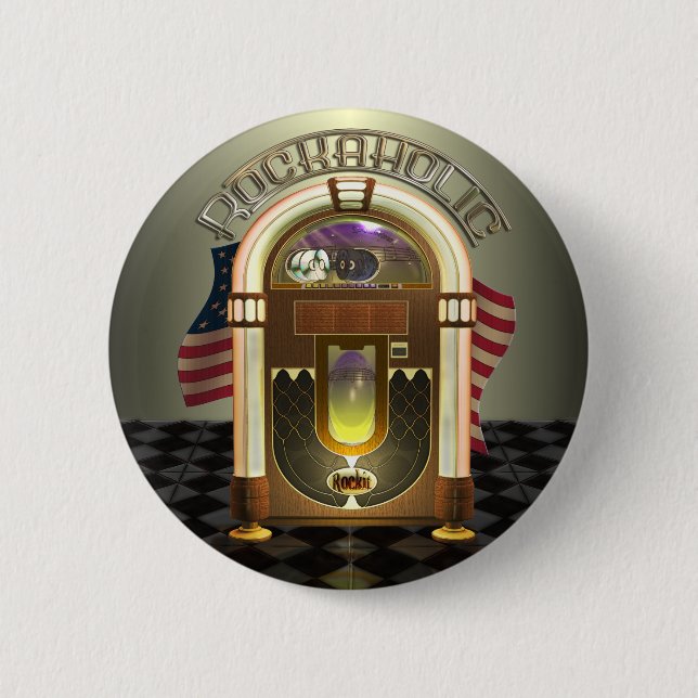 Jukebox-Rockfan-Tasten Button (Vorderseite)