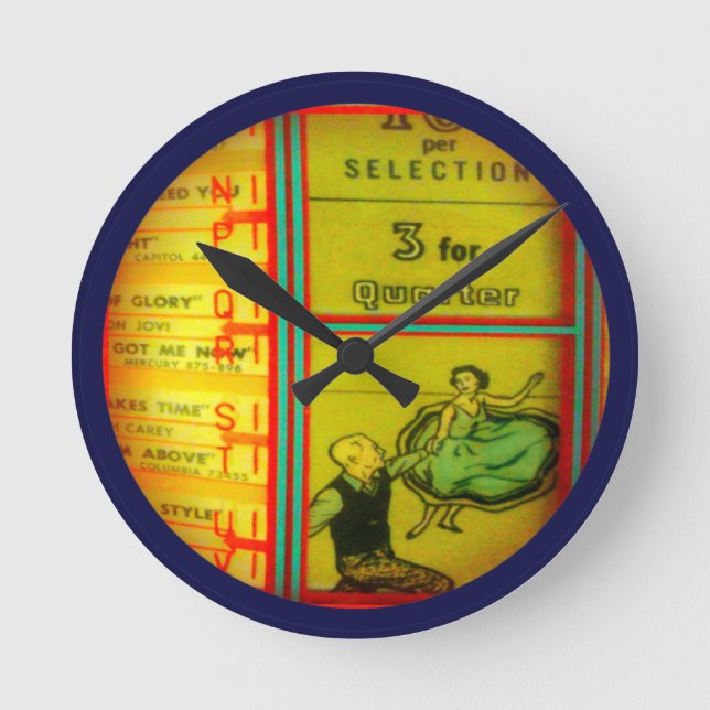 Jukebox Wall Clock! Runde Wanduhr (Vorderseite)