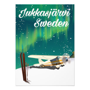 Jukkasjärvi Schweden Urlaubsposter Nordlichter Fotodruck