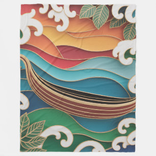 Jukung-Rumpf-Relief Fleecedecke