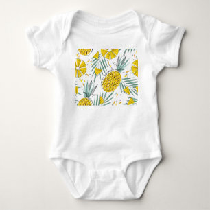 Juky Ananas: Vintages, helles Muster. Baby Strampler