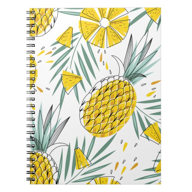 Juky Ananas: Vintages, helles Muster. Notizblock (Vorderseite)
