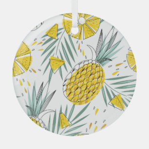 Juky Ananas: Vintages, helles Muster. Ornament Aus Glas