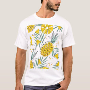 Juky Ananas: Vintages, helles Muster. T-Shirt