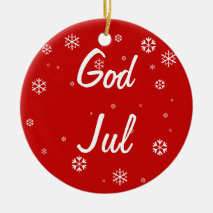 Jul-Schneeflocken Keramik Ornament