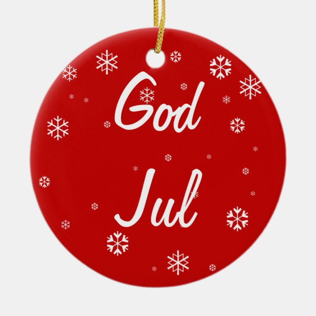 Jul-Schneeflocken Keramik Ornament (Vorne)