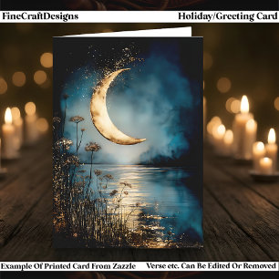 Jul- und Wintersonnenwende Mondlicht Wasserreflexi Feiertagskarte