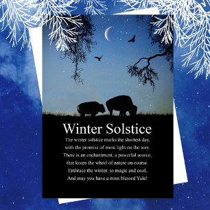 Jul-Wintersonnenwende mit Büffel und Mond Karte