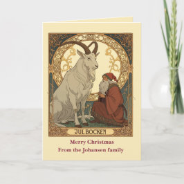 Julbock und Jultomte Skandinavischer Stil Karte