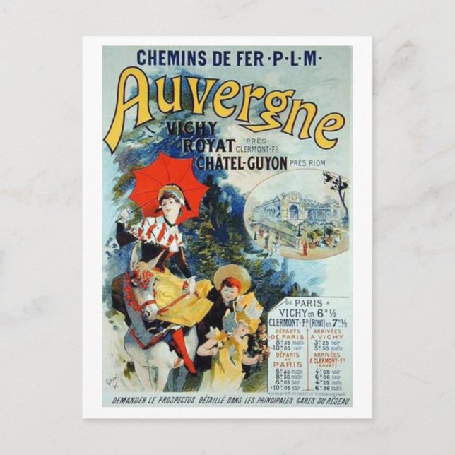 Jules Cheret Auvergne Postcard Postkarte (Vorderseite)