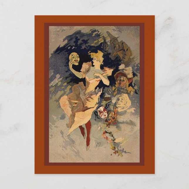 Jules Cheret 'La Danse' 1891 Postkarte (Vorderseite)