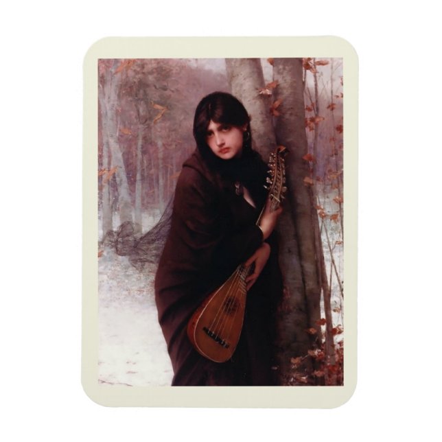 Jules Joseph Lefebvre, Mädchen mit Mandolin Art Magnet (Vertikal)