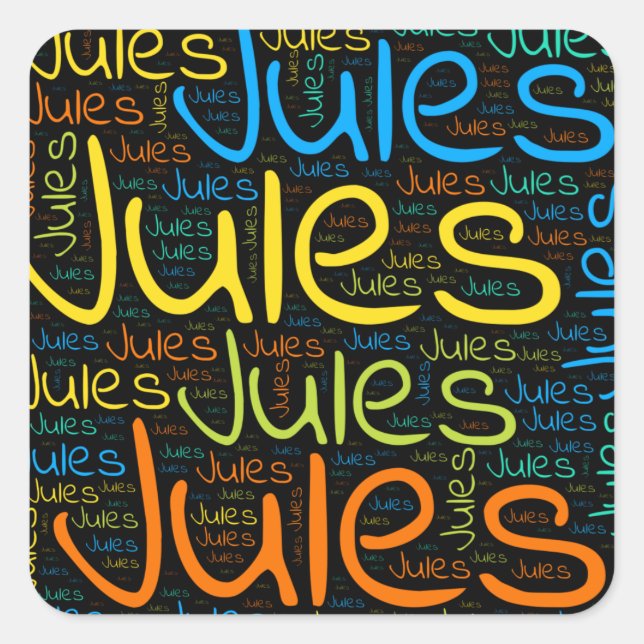 Jules Quadratischer Aufkleber (Vorderseite)