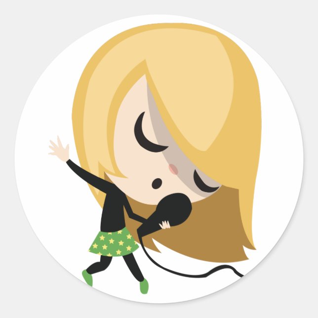 Jules the Singer Runder Aufkleber (Vorderseite)