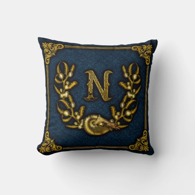 Jules Verne Capt Nemo Wappen Throw Pillow 2 Kissen (Vorderseite)