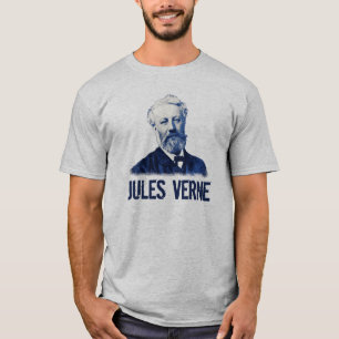 Jules Verne im blauen Hemd T-Shirt