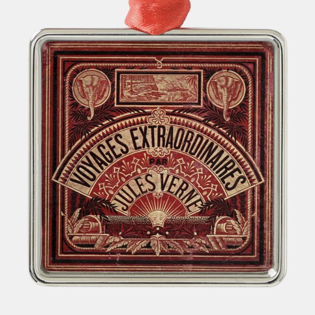 JULES VERNE "REISEN EXTRAORDINAIRES" (1878) SILBERNES ORNAMENT (Vorne)